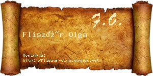 Fliszár Olga névjegykártya